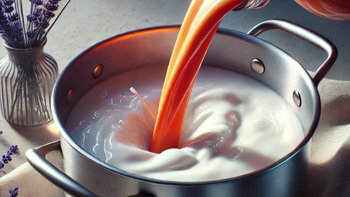 Echar un tomate en la leche hirviendo: ya no lo compro en las tiendas. Sólo 3 ingredientes